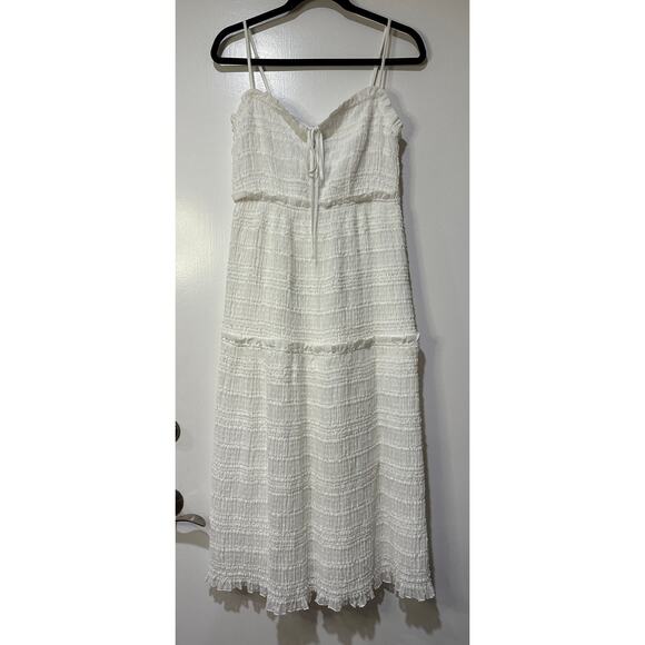 Lost + Wander Calla Lily White Tiered Midi Dress Sz Medium NWT Feminine Romantic - Picture 2 of 14